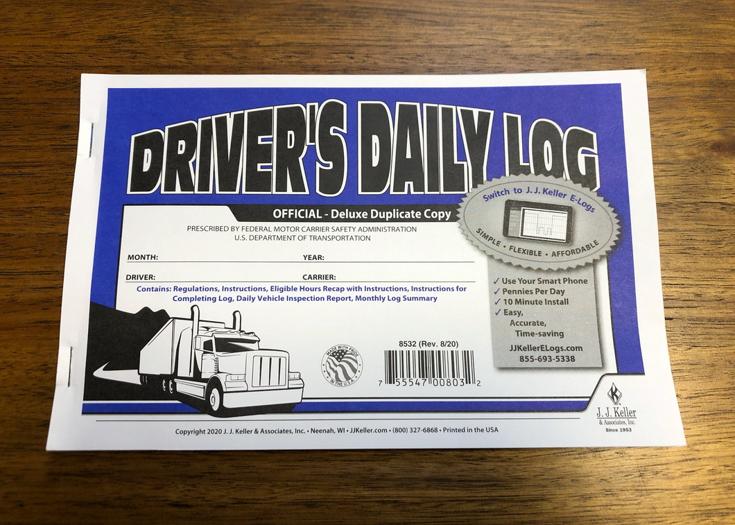 Driver's Daily Log booklet